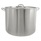 80 qt, 20-3/8" Diameter Stock Pot with Lid, Stainless Steel, Encapsulated Base, Dishwasher Safe, Standard Electric, Gas Cooktop, Halogen & Induction Ready, Oven Safe, Heavy-Duty, NSF 