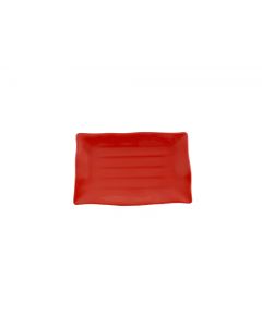 11 1/4 X 7 1/4 WAVE RECTANGULAR PLATE, PURE RED
