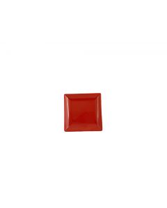 4 1/2 SQUARE PLATE, 1/2 DEEP, PURE RED