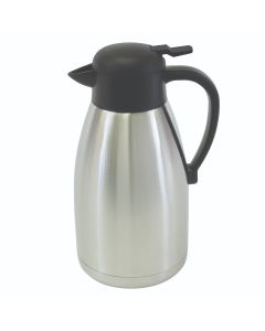 1.9 Liter/64 oz Coffee Server, Stainless Steel, Polypropylene Cap, Handle, Silicone ring 