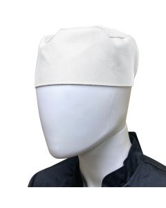 Chef Regalia, Ventilated Pill Box Hat, 65/35 Poly/Cotton, 3.5" High Overall.  X Large Size, White
