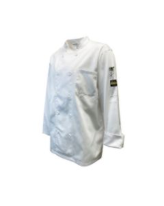 Chef Regalia, Relaxed Fit, Long Sleeve, French Cuffs Chef Jacketss. 65/35 Poly/Cotton . X Large size, White