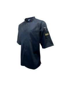 Chef Regalia, Tapered, Ventilated Short Sleeve Shirts. 65/35 Poly/Cotton . 2X Large Size. Black