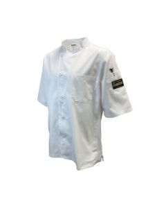 Chef Regalia, Tapered, Ventilated Short Sleeve Shirts. 65/35 Poly/Cotton . 2X Large Size. White