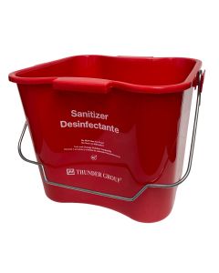 8 QT, 10.5" X 9.1/4" X 8"  RED SANITIZING PAIL, POLYPROPYLENE, NSF