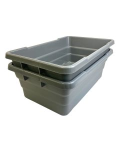 24 " x 15"  x 8"  Lug Box, Gray, Polypropylene, Grey Color, NSF