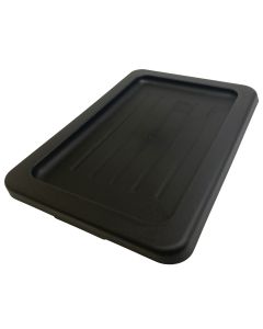 24 1/2" x 15 1/2" x 1 1/4", Lid for Stackable Lug, Black, Polypropylene, NSF