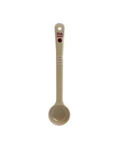 1 1/2 oz, 11 3/4" SOLID PORTION SPOON, LONG HANDLE W/ MAROON CODING IMPRINT, POLYCARBONATE, BEIGE, NSF