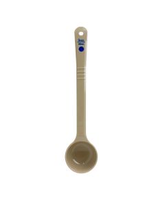 3 oz, 12 3/4" SOLID PORTION SPOON, LONG HANDLE W/ BLUE CODING IMPRINT, POLYCARBONATE, BEIGE, NSF