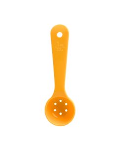 1 oz, 6 1/2" PERFORATED SPOON, SHORT HANDLE, ACETAL BPA FREE, YELLOW, NSF, HIGH HEAT
