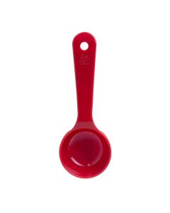 2 oz, 7" SOLID SPOON, SHORT HANDLE, ACETAL BPA FREE, RED,NSF, HIGH HEAT