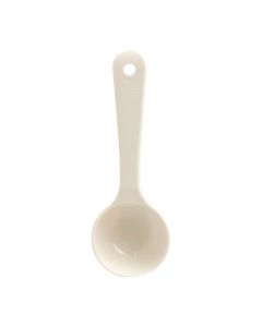 3 oz, 8" SOLID SPOON, SHORT HANDLE, ACETAL BPA FREE, WHITE, NSF, HIGH HEAT