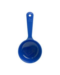 8 oz, 8 3/4" SOLID SPOON, SHORT HANDLE, ACETAL BPA FREE, BLUE, NSF, HIGH HEAT