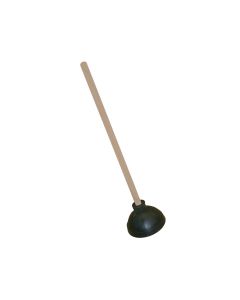 RUBBER PLUNGER WITH 21" LONG WOOD HANDLE
