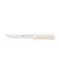 Utility Knife, 5-1/2" Blade,  Serrated Edge,  White Polypropylene Handles, German Steel, NSF