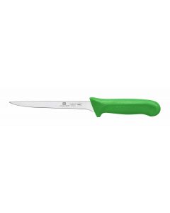 Boning Knife, 6" Blade, Narrow, Green Polypropylene Handles, German Steel, NSF