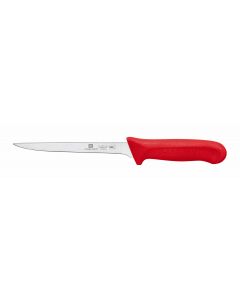 Boning Knife, 6" Blade, Narrow, Red Polypropylene Handles, German Steel, NSF