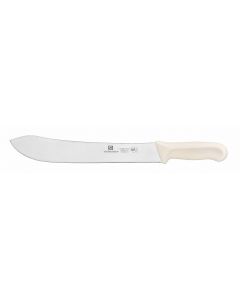 Butcher Knife, 12" Blade,  White Polypropylene Handles, German Steel, NSF