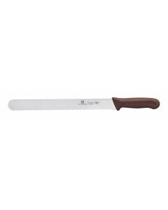 Slicer, 12" Blade, Wavy Edge,  Brown Polypropylene Handles, German Steel, NSF