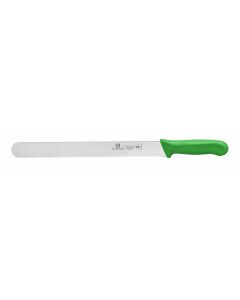 Slicer, 12" Blade, Wavy Edge,  Green Polypropylene Handles, German Steel, NSF