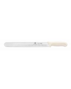 Slicer, 12" Blade, Hollow Ground,  White Polypropylene Handles, German Steel, NSF