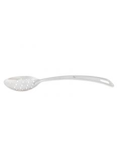 10-1/2" Perforated Curved Basting Spoon with Hanging Slot, Stainless Steel, 18 Gauge, 1.2mm Thickness, Heavy-Duty