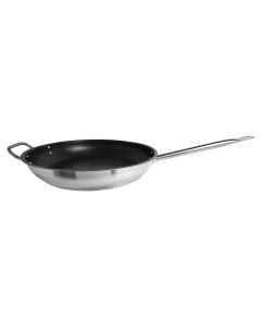 14" Diameter Non-Stick Fry Pan, Stainless Steel with Quantum 2 Coating, Encapsulated Base, Dishwasher Safe, Standard Electric, Gas Cooktop, Halogen & Induction Ready, Oven Safe to 500F, Heavy-Duty, NSF 