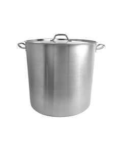 60 qt, 18-1/2" Diameter Stock Pot with Lid, Stainless Steel, Encapsulated Base, Dishwasher Safe, Standard Electric, Gas Cooktop, Halogen & Induction Ready, Oven Safe, Heavy-Duty, NSF 