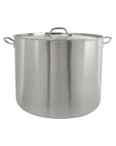 80 qt, 20-3/8" Diameter Stock Pot with Lid, Stainless Steel, Encapsulated Base, Dishwasher Safe, Standard Electric, Gas Cooktop, Halogen & Induction Ready, Oven Safe, Heavy-Duty, NSF 