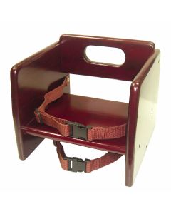 MAHOGANY WOOD STACKING BOOSTER SEAT, K/D, ASTM COMPLIANCE