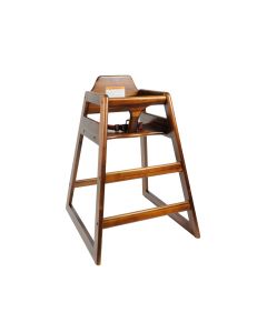 20" x 22-5/6" x 29-1/2" Walnut Wood Finished Children High Chair ASTM F404-18a Certified 