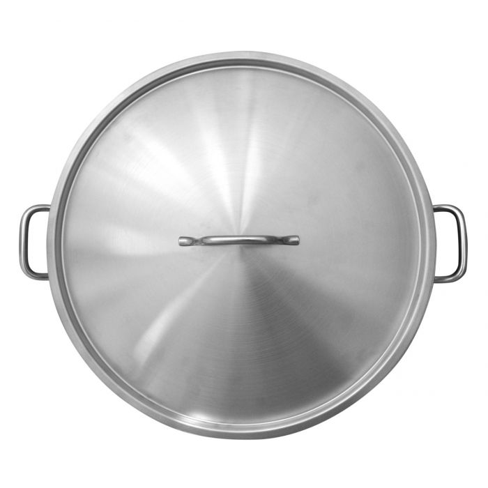 100 qt, 20-1/2 Diameter Stock Pot with Lid, Stainless Steel, Encapsulated  Base, Dishwasher Safe