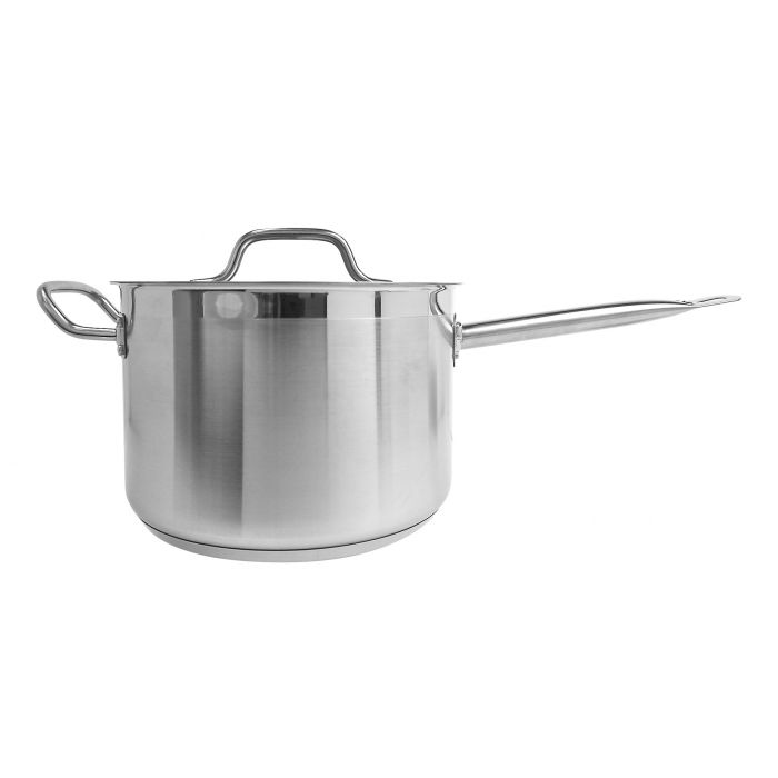 HUBERT® 7 1/2 qt Stainless Steel Sauce Pan with Helper Handle - 9 1/2Dia x  6 3/10H