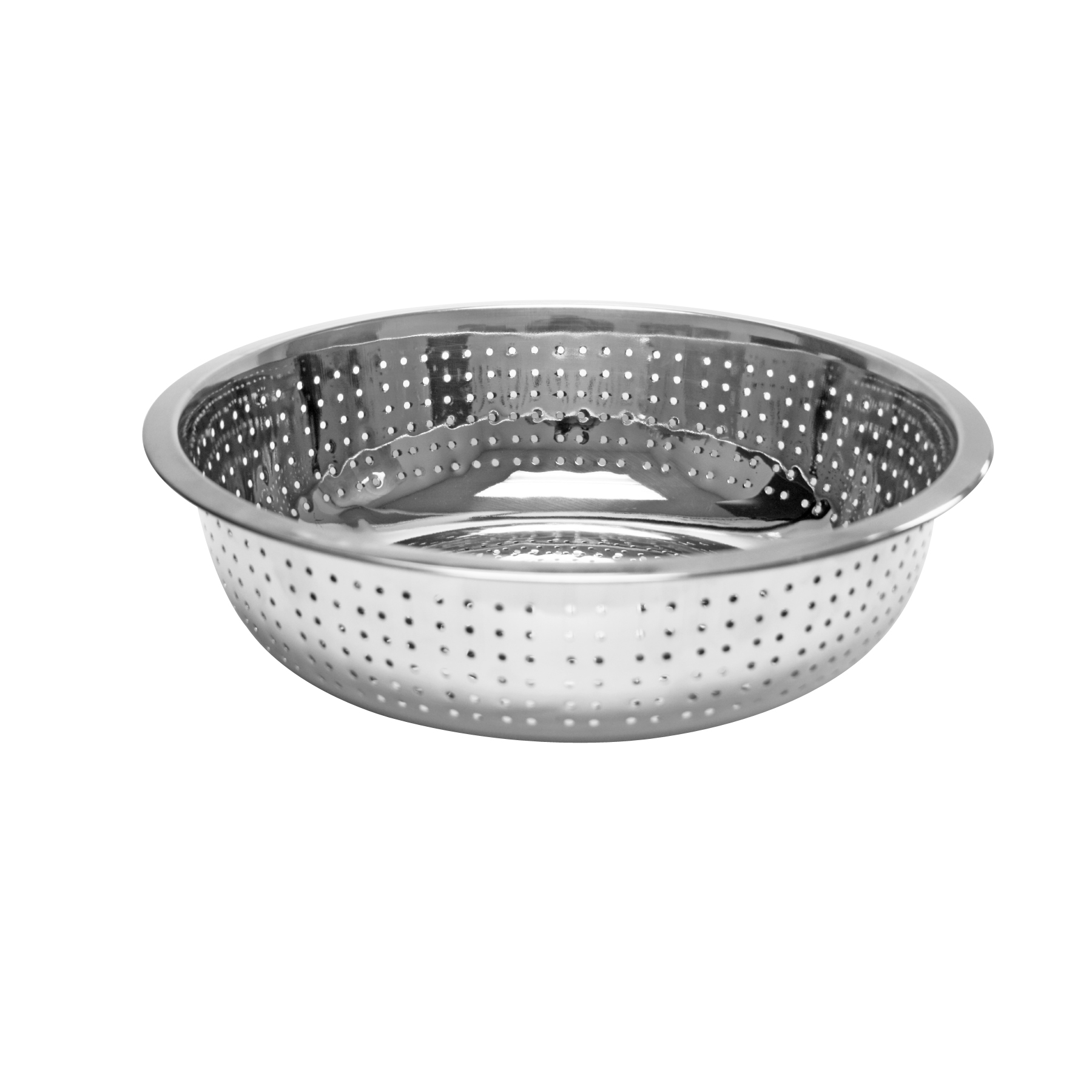 Thunder Group SLCIL11S 11-inch stainless steel Chinese colander with 2.0mm perforated holes and mirror finish